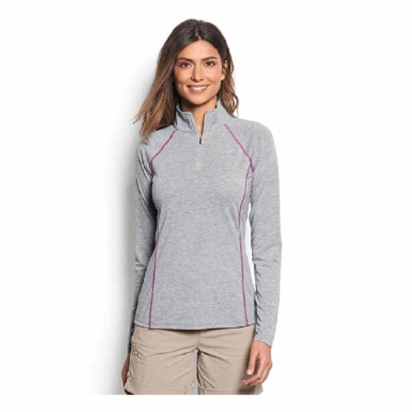 Orvis Dri Release Casting Long Sleeve 1/4Zip Women's in Heathered Grey